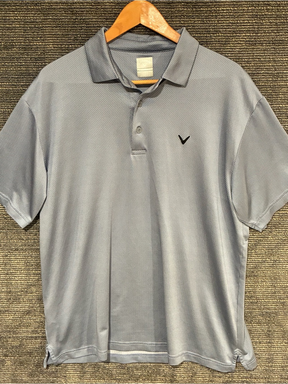 Callaway Light Grey/Blue Men's Golf Polo with Subtle Logo